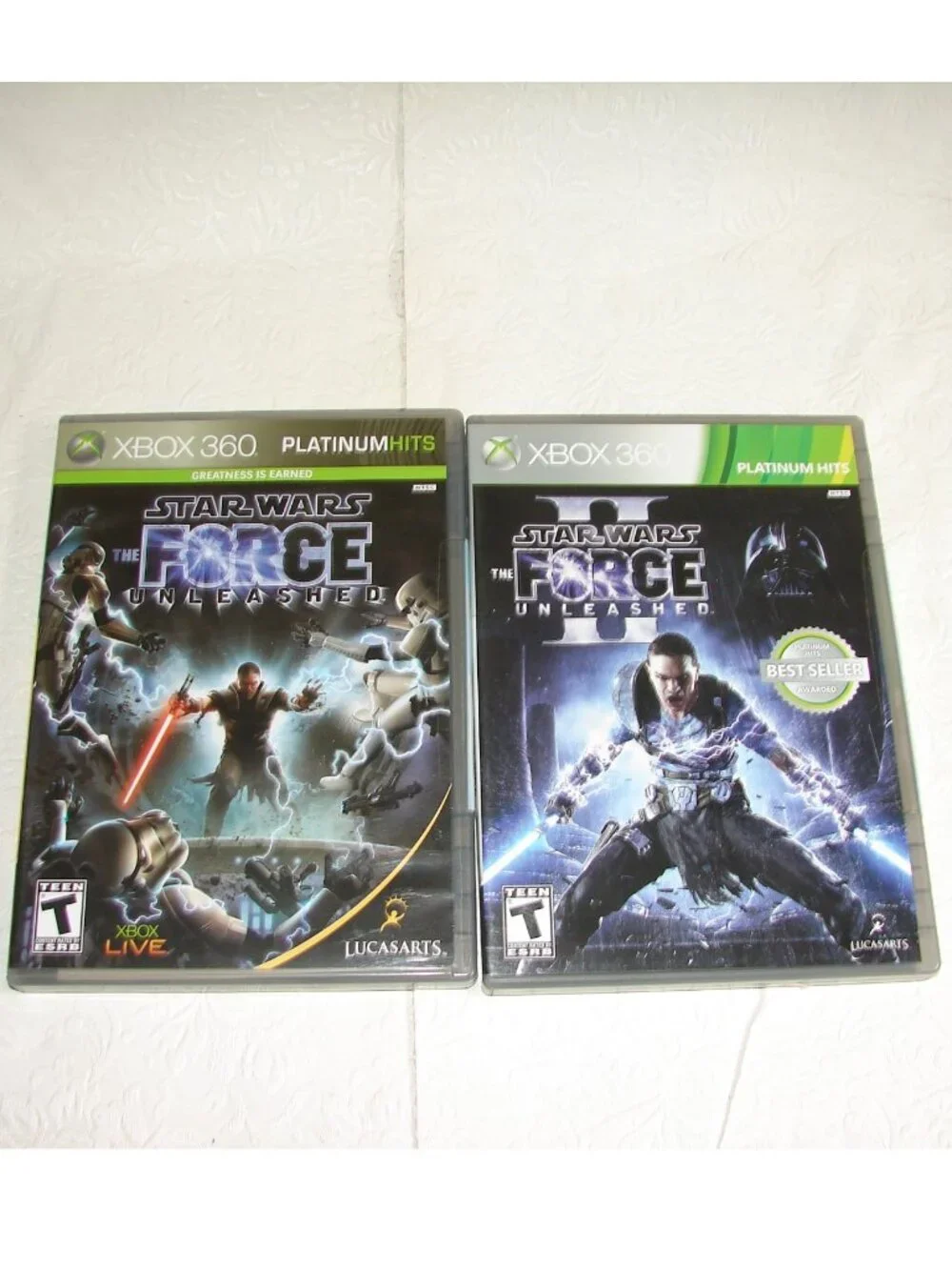 Xbox 360 Game: STAR WARS - THE FORCE UNLEASHED I & II  w/ Manuals